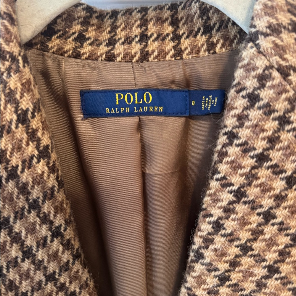 Beautiful Ralph Lauren Tan and Brown Wool Houndstooth Blazer - Picture 3 of 15